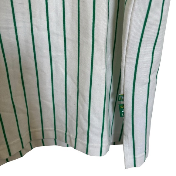 Def Jam University Polo Shirt Mens XXL White Green Striped Casual Hip Hop - Picture 5 of 8